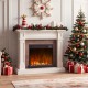 Electric fireplace insert with remote control, 18 inches, featuring adjustable flame colors and thermostat for cozy.