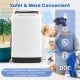 Full-automatic washing machine in white with child lock, 11 lbs capacity, and auto unbalance detection for efficient.