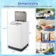 Compact full-automatic washing machine in white, featuring a 300W motor and 11 lbs capacity, ideal for apartments and.
