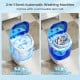 Portable mini semi-automatic washing machine in blue with 5.5 lbs capacity and removable spin tub for easy laundry.