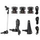 360° rotatable GoPro mount, fishing rod holder, and oar holder set for kayaks and inflatable fishing boats.