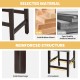 Close-up of solid rubberwood legs and reinforced structure of gray fabric counter height dining chairs for stability.