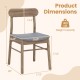 Dimensions of fabric upholstered kitchen dining chair with rubber wood frame, 400 lbs capacity, ideal for dining rooms.