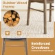 Armless dining chair set with rubber wood frame, soft polyester upholstery, and curved backrest for lumbar support.
