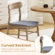 Curved backrest dining chair with rubber wood frame and soft polyester upholstery, perfect for dining rooms or studies.