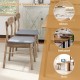 Set of 2 fabric upholstered armless dining chairs with rubber wood frame, ideal for kitchen, restaurant, or study use.