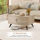 Farmhouse accent coffee table with storage, natural wood finish, and 6" raised legs for easy cleaning in living room.