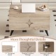 Farmhouse accent coffee table with natural wood texture, 1.2" thickened board, and elegant pattern design for versatile.