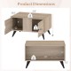 Farmhouse accent coffee table with storage, featuring natural wood texture and modern design, ideal for living room use.