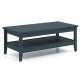 Rustic blue farmhouse coffee table with thickened tabletop and spacious lower shelf for stylish storage and easy.