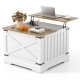 Farmhouse lift top coffee table with hidden storage, brown tabletop, and hydraulic lifter for home or office use.