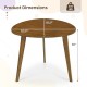 Round walnut dining table with rubber wood legs, 35.5" diameter, perfect for cozy gatherings of 4 people.