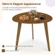 Round dining table for 4 with a unique triangle-shaped walnut tabletop, perfect for cozy gatherings in small spaces.