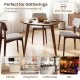 Round walnut dining table for 4 with a 35.5" diameter, perfect for cozy gatherings in kitchens or bars.