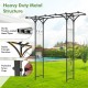 6.8 feet garden arbor with trellises, sturdy metal structure, ideal for climbing plants and outdoor decorations.