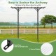 Garden arbor with trellises, 6.8 feet tall, featuring metal feet and stakes for secure anchoring in various outdoor.