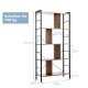 4-Tier industrial bookshelf with thick chipboard and steel frame, ideal for living room or study, supports up to 100 kg.