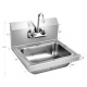 Stainless steel wall mount hand washing sink with faucet, oversized bowl, and pre-drilled back splash for easy.