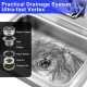 Stainless steel wall mount hand washing sink with faucet, oversized bowl, and practical drainage system for easy.