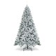 7.5 feet snow flocked artificial Christmas tree with 1010 branch tips, eco-friendly PVC, and stable X-shaped metal.