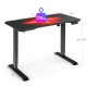 Electric standing gaming desk with height adjustable splice board, carbon fiber texture, and noiseless motor for.
