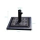 Heavy duty 17.5-inch square umbrella base stand with decorative pattern, bronze finish, and rust-resistant construction.
