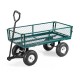 Heavy duty garden utility cart with steel mesh crate, 10-inch rubber wheels, and cushioned grip handle for easy.
