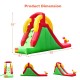 Inflatable water slide bounce house with climbing wall, 185" long, made of durable Oxford fabric for backyard fun.