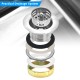 Stainless steel basket strainer drain components for a 3-compartment utility sink, ideal for commercial kitchen use.