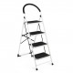 4-step folding ladder with anti-slip pedal platform, lightweight design, and 330 lbs capacity for home and office use.