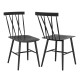 Set of 2 modern dining chairs with ergonomic backrest, made of durable steel, suitable for dining or living room use.