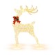Lighted standing reindeer decoration with 120 LED bulbs, festive bow, and waterproof tinsel for indoor or outdoor use.