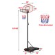 Adjustable basketball hoop system with a durable backboard, height from 5.8 ft to 6.8 ft, perfect for indoor and.
