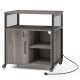 File cabinet on wheels in gray with charging station, lockable cabinet, and adjustable compartments for versatile.