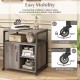 File cabinet on wheels in gray with charging station, featuring lockable side cabinet and smooth-rolling casters for.