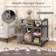 File cabinet on wheels in gray with spacious top, lockable side cabinet, and built-in charging station for versatile.