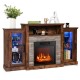 Fireplace TV stand featuring a cozy flame effect and 16-color LED lights, perfect for enhancing home decor with storage.