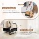 Heavy-duty metal firewood storage rack with leather handle, elevated base for organization, suitable for indoor and.