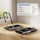Folding treadmill with LED display, 3HP motor, and 340 lbs capacity, shown with specifications for fitness room use.