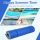 Floating water pad in blue, made of eco-friendly XPE foam, ideal for lakes, pools, and beaches for summer fun.