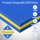 Blue 3-layer floating water pad foam mat, 9' x 6', 1.5 inches thick, ideal for lakes and beaches, supports up to.