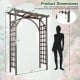 Flat top garden arch trellis made of sturdy fir wood, 85" tall, ideal for climbing plants and wedding decorations.