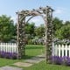 Flat top garden arch trellis made of sturdy fir wood, ideal for climbing plants and wedding decorations in outdoor spaces.