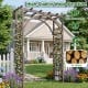 Flat top garden arch trellis made of sturdy fir wood, perfect for climbing plants and wedding decorations.
