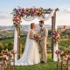 Flat top garden arch made of sturdy fir wood, ideal for climbing plants and as a wedding arch for outdoor ceremonies.