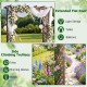 Flat top garden arch with gate, 85" tall, made of sturdy fir wood, perfect for climbing plants and wedding decorations.