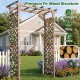Flat top garden arch made of premium fir wood, 85" tall, perfect for climbing plants and wedding decorations.
