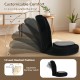 Adjustable gray floor gaming chair with ergonomic headrest and backrest, perfect for relaxing or gaming in any room.