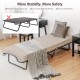 Rollaway folding bed with memory foam mattress, featuring a heavy-duty steel frame and dust-proof bag for easy storage.