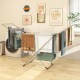 Folding clothes drying rack with adjustable wings, ideal for indoor and outdoor use, featuring sturdy aluminum and.